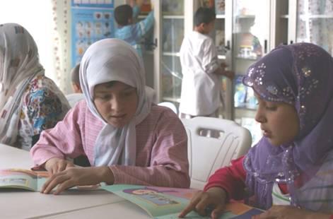 Girls using the resources at the MAMA Resource Centre in Hope House, Kabul.