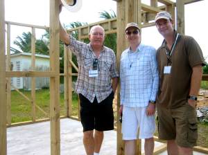 John, Mark and Paul visit the Kiribati Institute of Technology to thank students for building shelves and furniture for the MAMA Resource Centre.