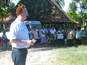 Mark addresses the assembled guests and women of AMAK during the opening ceremony.