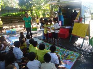 The Grade 3 children enjoy alphabet activities.